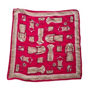 Vintage Collection XIIX Ltd 100% Silk 15" Square Scarf Hankie Handkerchief Red